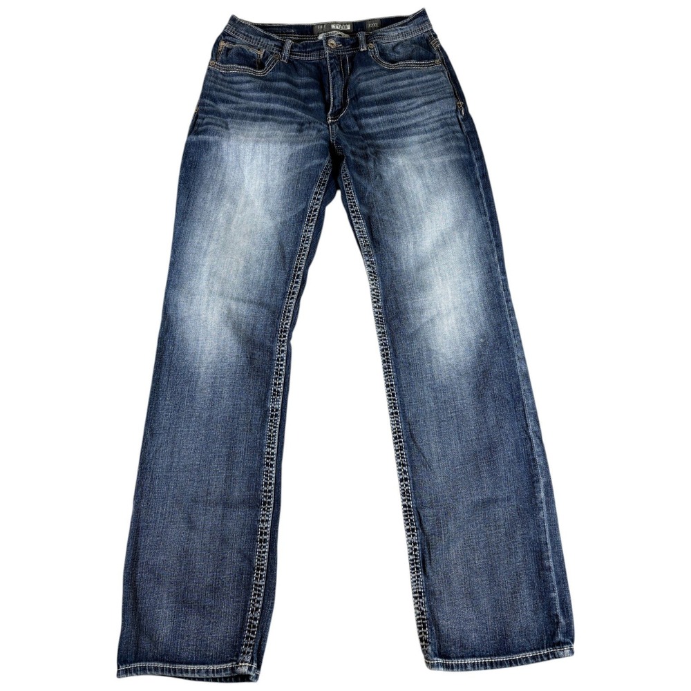 Buckle BKE Tyler Straight Jeans Mens 32XL Blue Denim Dark Washed Rugged Durable